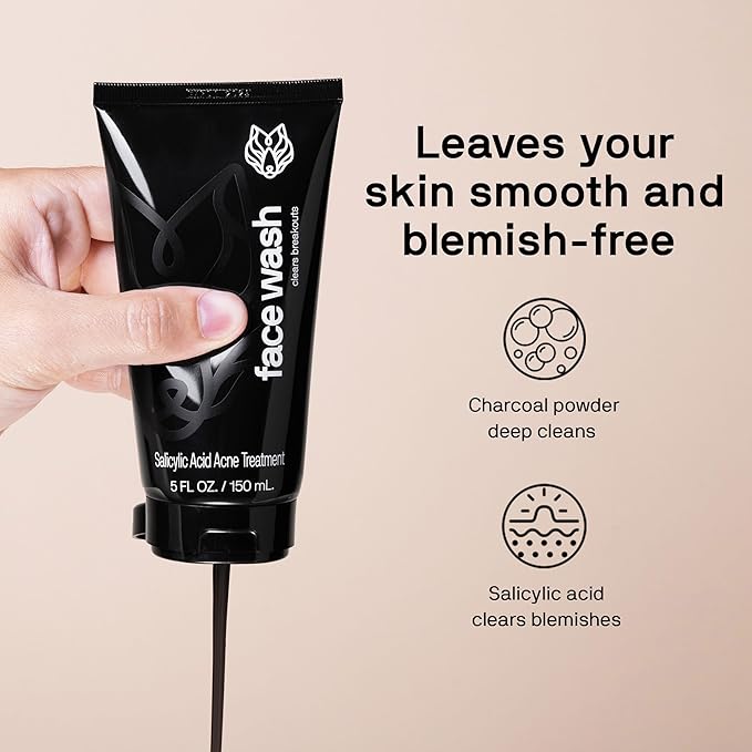 Black Wolf Moisturizing Body Wash & Charcoal Face Wash Skin Care Set
