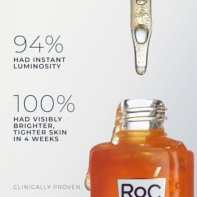RoC Multi Correxion Revive + Glow 10% Active Vitamin C Serum for Face, Daily Anti-Aging Wrinkle and Skin Tone Skin Care Treatment, Brightening Serum, 1 Fluid Ounce (Packaging May Vary)