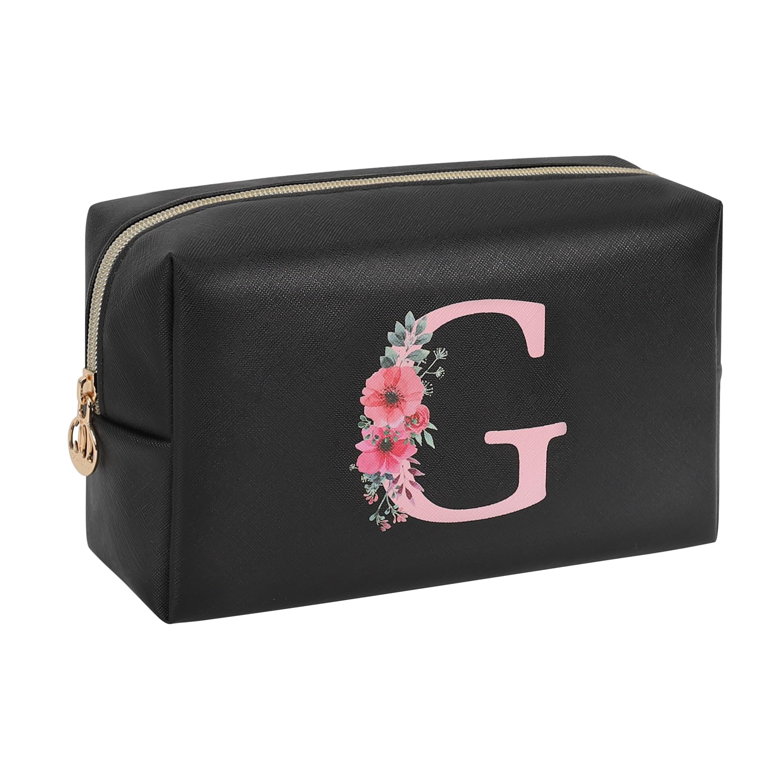 Initial Makeup Bag for Women, Travel Makeup Bag Small Cosmetic Bag, Birthday Gifts for Girls and Women, Teen Girls Gifts Trendy Stuff, Personalized Gifts for Grandkids Teacher Friends Bride Bridesmaid