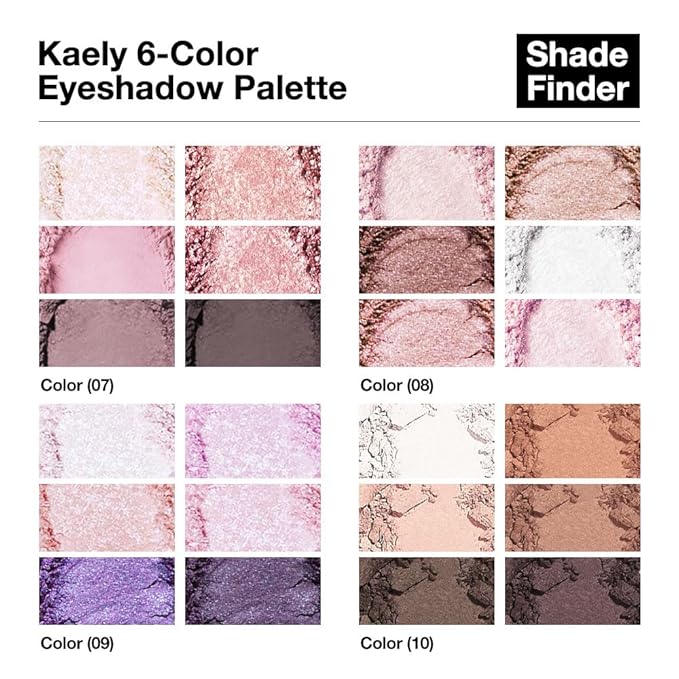 evpct 6 Colors Lavender Purple Pink Eyeshadow Palette, Light Nude Baby Pink Dark Violet Lavender Lilac Purple Glitter Shimmer Sparkle High Pigment Mini Travel Eye Shadow Palette Makeup for Older Women