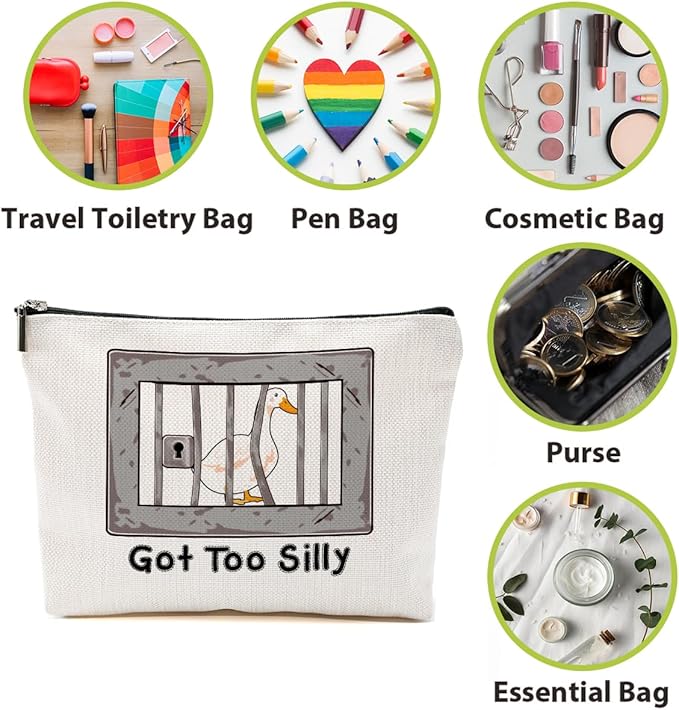 BQXH Funny Goose Pun Makeup Bag, Funny Gifts Cosmetic Bag, Goose Gifts