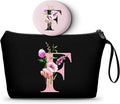 A-Z Personalized Gifts for Women, Initial Make Up Bag with Mirror, F