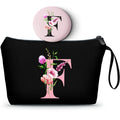 A-Z Personalized Gifts for Women, Initial Make Up Bag with Mirror, F