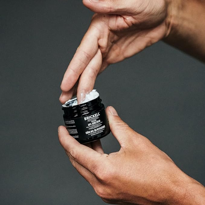 Brickell Men's Revitalizing Anti-Aging Cream For Men, Anti Wrinkle Night Face Cream To Reduce Fine Lines and Wrinkles, With Vitamin E, Jojoba Oil, and Hyaluronic Acid, 2 Ounce, Scented