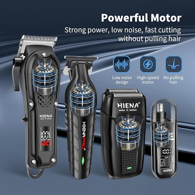 HIENA PRO Hair Clippers Set for Men, Cordless Clipper & Beard Trimmer Kit