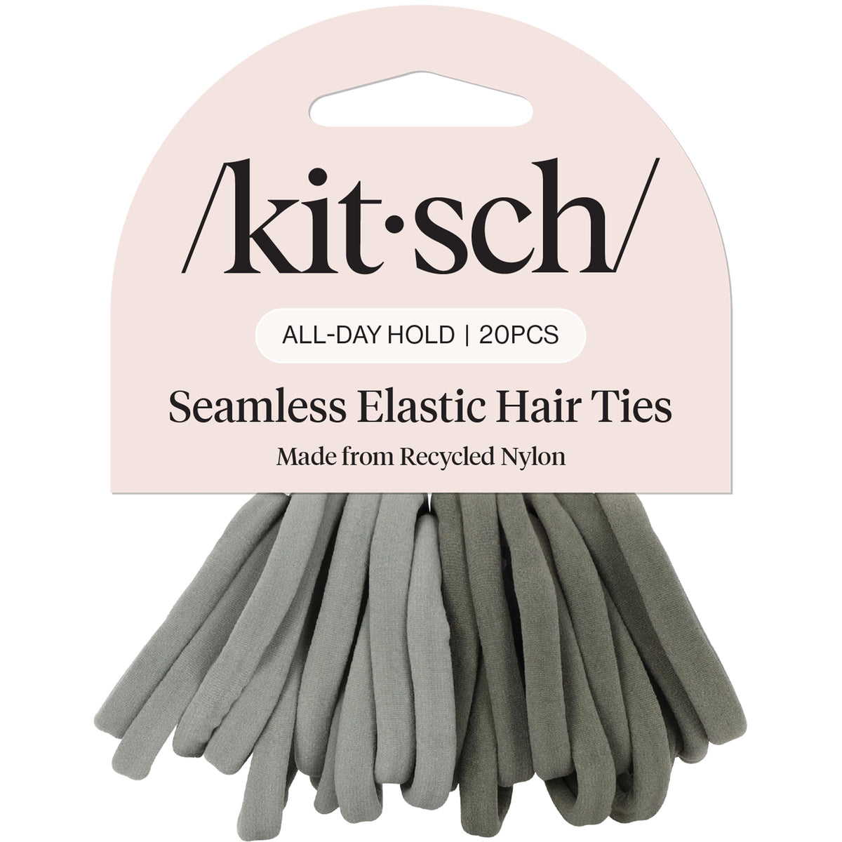 Kitsch Elastic Hair Ties No Damage | Stretchable Hair Bands - Black, 6pcs