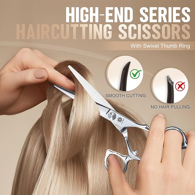 Dream Reach 6" Swivel Shears - 440C Hair Cutting Scissors Salon Home
