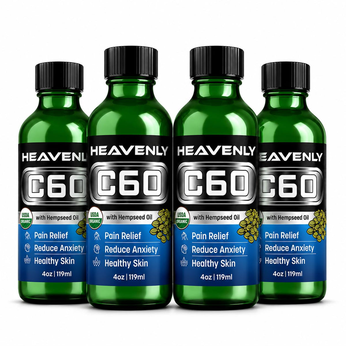 HNP Labs Premium C60 Supplement in Organic Hemp Seed Oil – Advanced Carbon 60 Formula for Cellular Wellness, Cognitive Clarity & Active Lifestyle Support