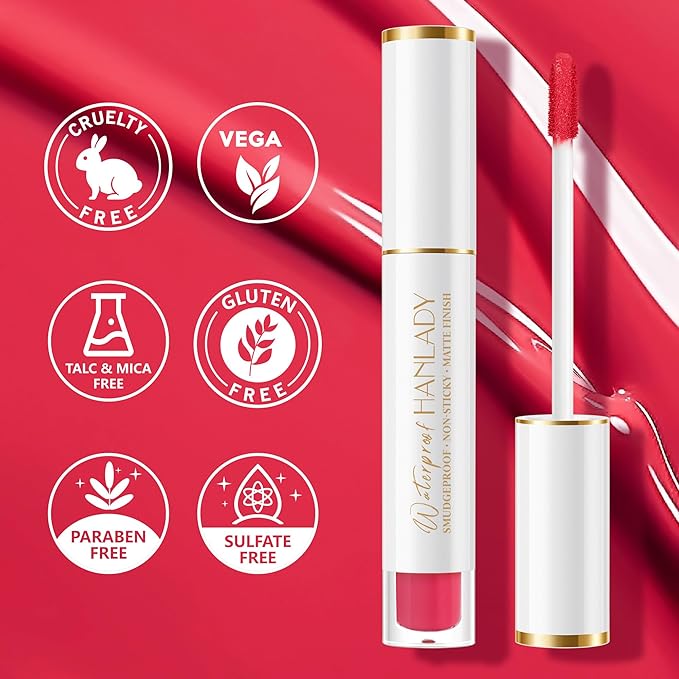 HANLADY Red Lipstick Long Lasting Lipsticks for Women Smudgeproof