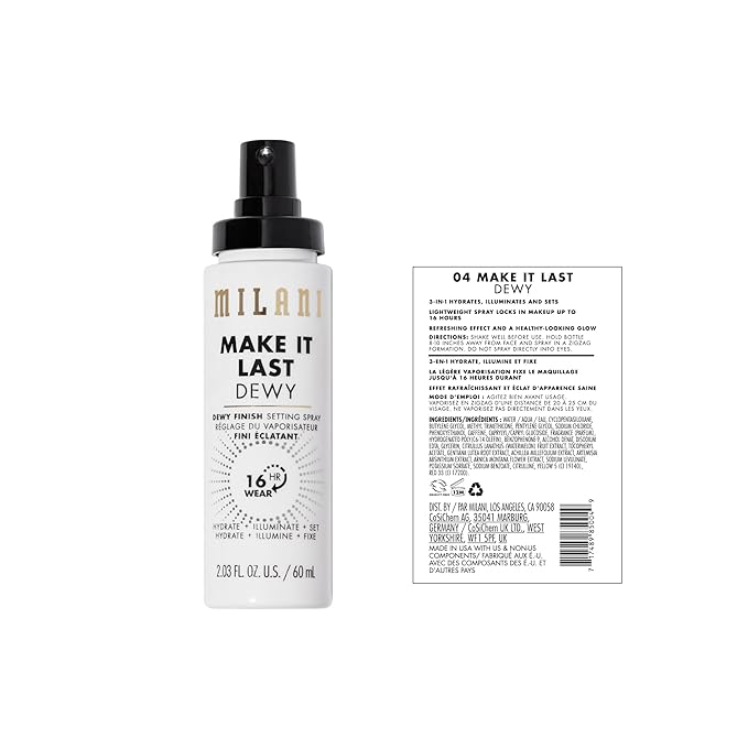 Milani Make It Last Dewy Setting Spray for Makeup - Dewy Finish 2-Pack