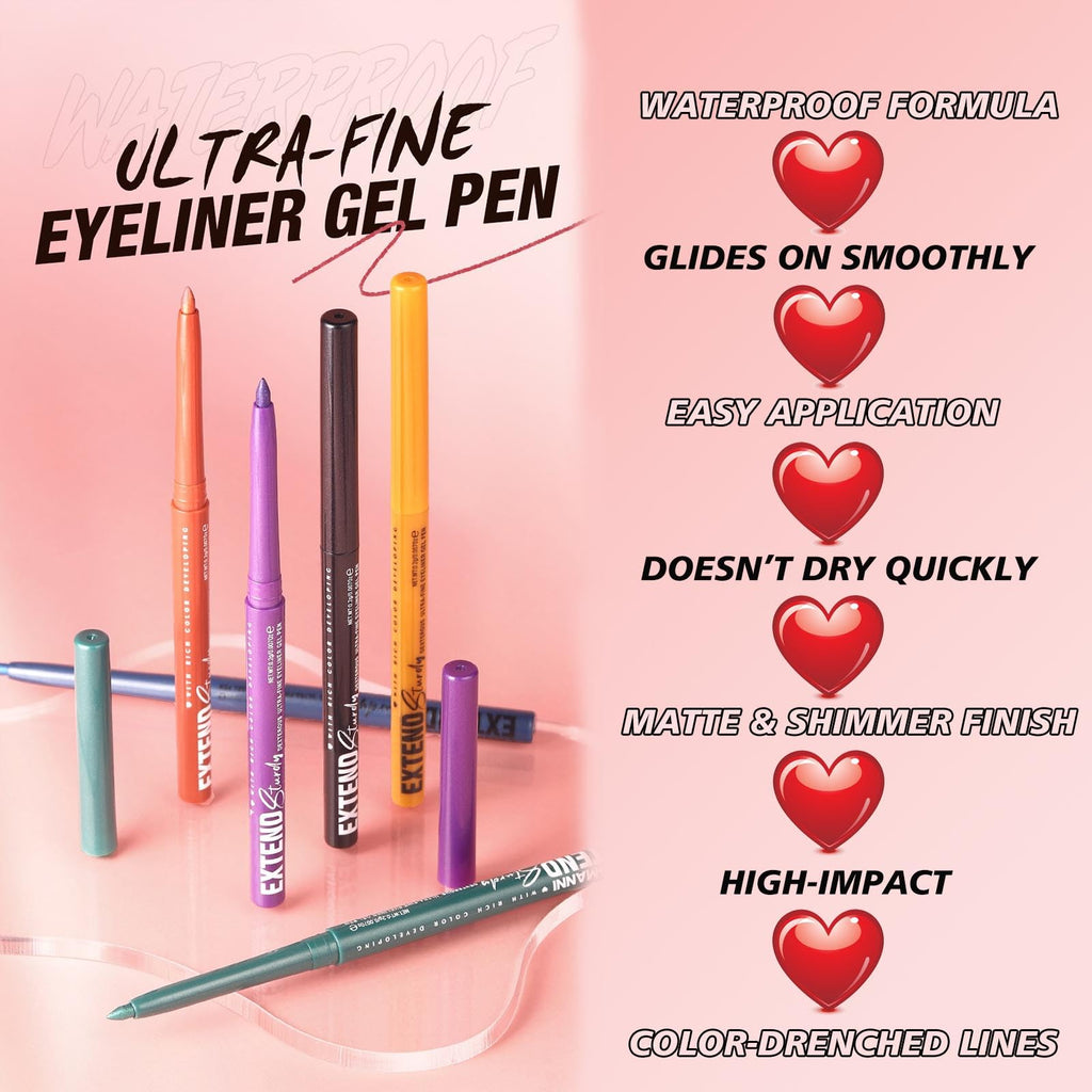 Mefyhtune Waterproof Eyeliner black Shimmer Retractable Black Gel Eyeliner Smudge-proof Hypoallergenic Makeup (11#)