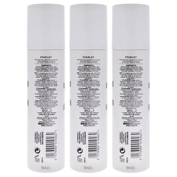 Starlet Perfume Mist by So…? for Women - 4.7 oz Mist - Pack of 3