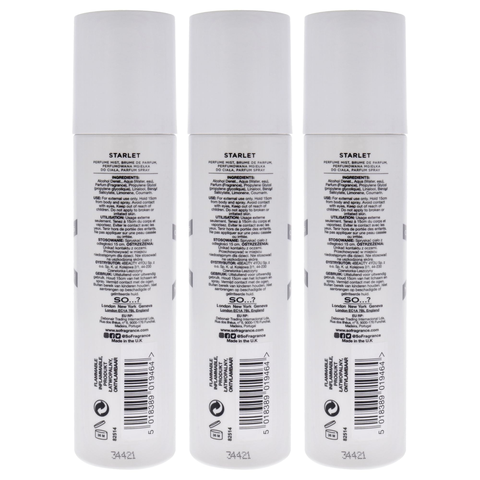 Starlet Perfume Mist by So…? for Women - 4.7 oz Mist - Pack of 3
