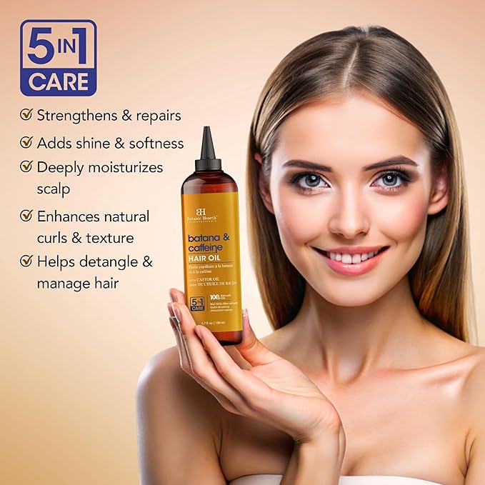 Botanic Hearth 100% Pure Batana & Caffeine Oil For Hair Growth - 6.7 Fl oz