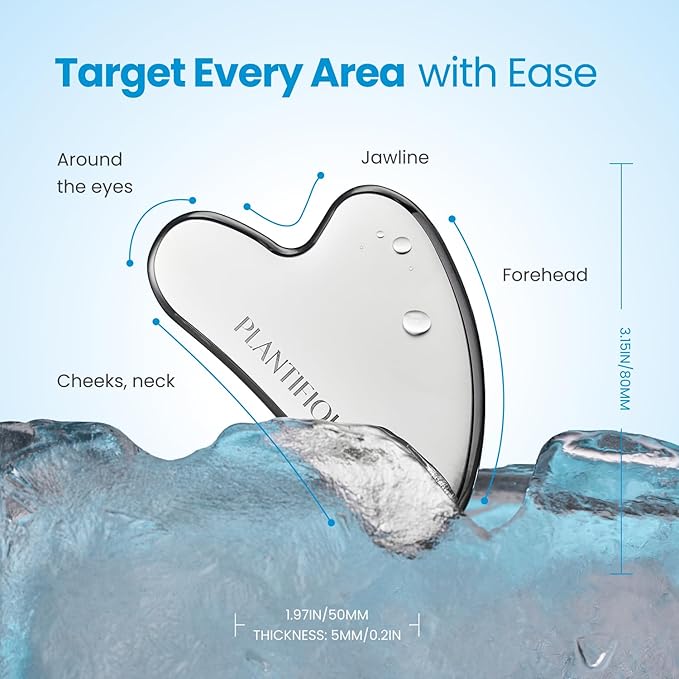 PLANTIFIQUE Ice Roller & Guasha Tool for Face - Reduce Puffiness & Soothe