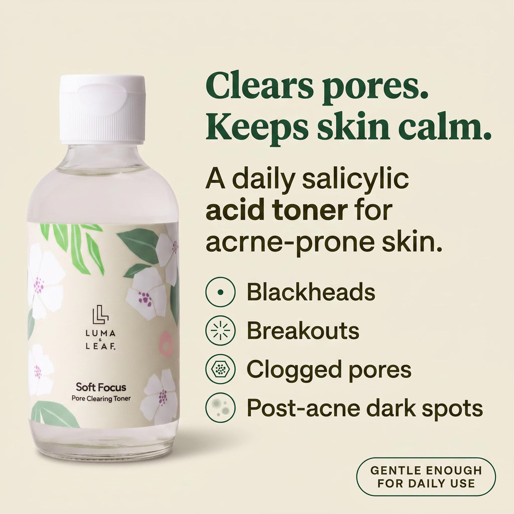 Salicylic Acid Face Toner for Acne & Dark Spots, 4 oz, Luma & Leaf