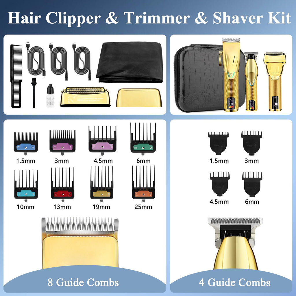 Hair Clippers for Men Professional, Adjustable Speed, 3 in 1 with Bag
