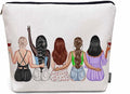 Kalygon Women Cosmetic Bag Best Friends, Pretty Women Soul Sisters Cute Makeup Bag For Purse Cosmetic Travel Bag For Toiletries Makeup Storage Bag Flax Skincare Bag Make Up Pouch Bags