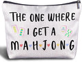 Zomhix Mahjong Gifts Cosmetic Bag - Mahjong Makeup Bag Women's Zippered Bag, Friendship Gifts for Mahjong Lover- C