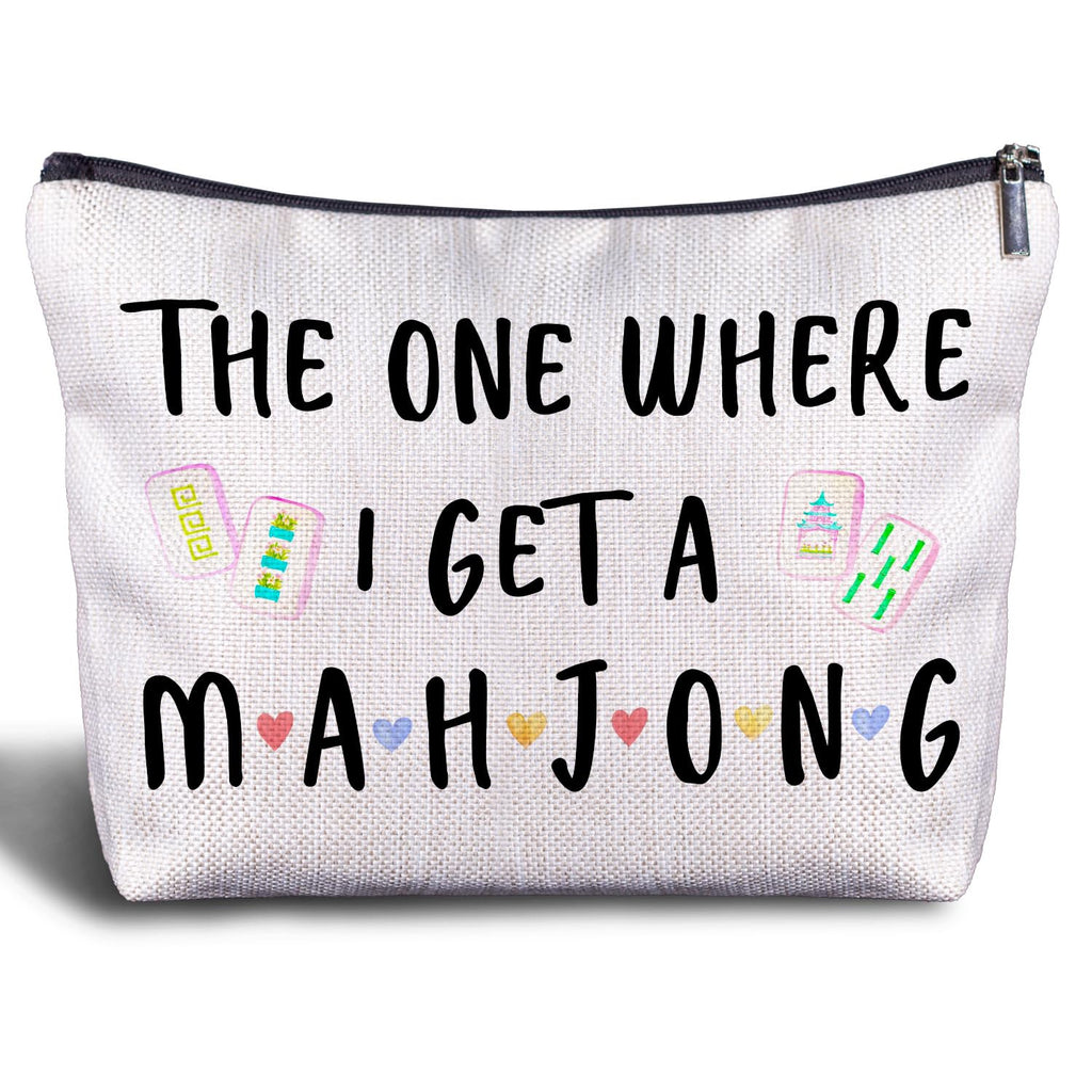Zomhix Mahjong Gifts Cosmetic Bag - Mahjong Makeup Bag Women's Zippered Bag, Friendship Gifts for Mahjong Lover- C