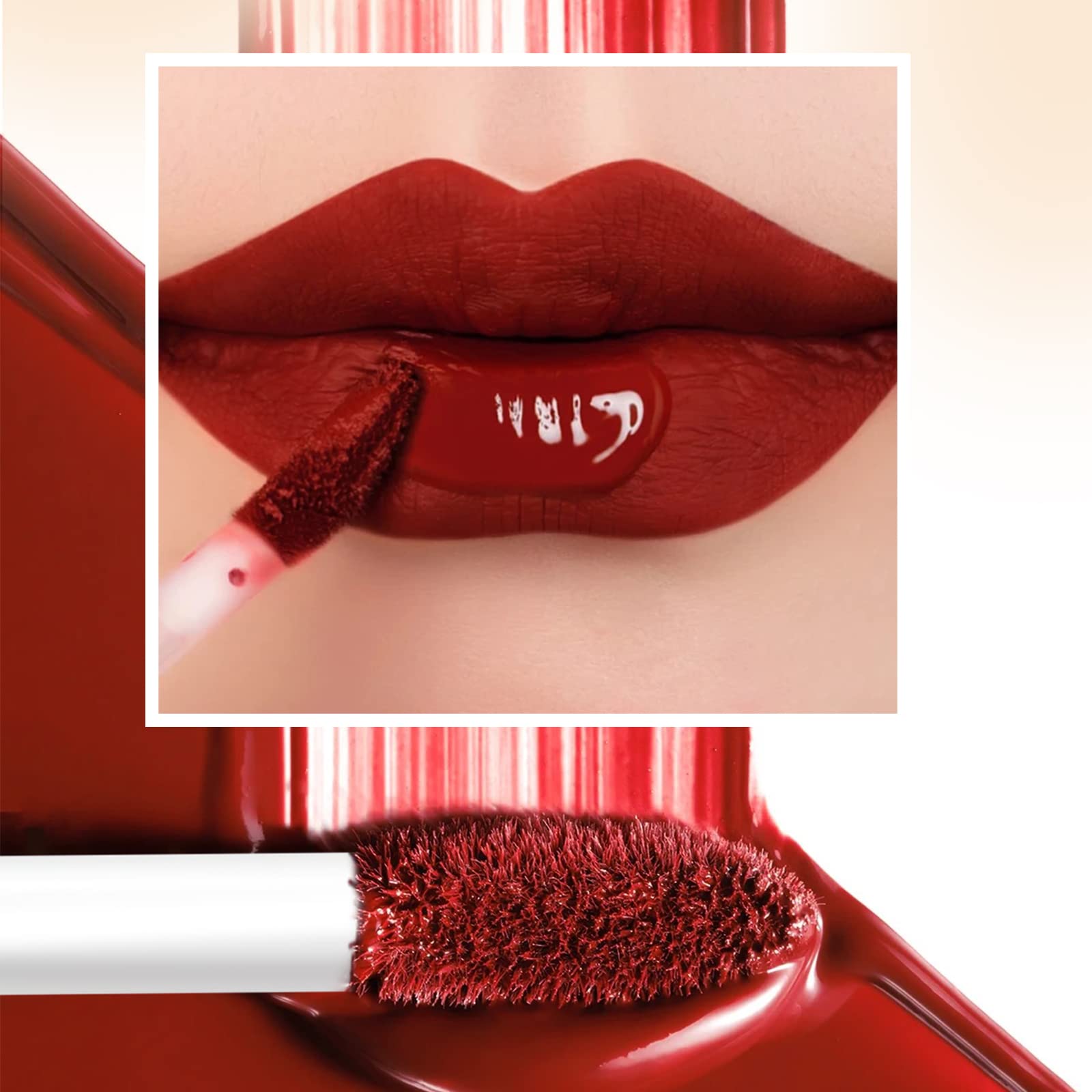 12Pcs Makeup Matte Lipstick Lip Kit, Classic Nudes & Bold Reds Lipstick Set, Non-Stick Cup Not Fade Liquid Lipstick Waterproof Long Lasting Durable Nude Lip Gloss, labiales mate 24 horas originale