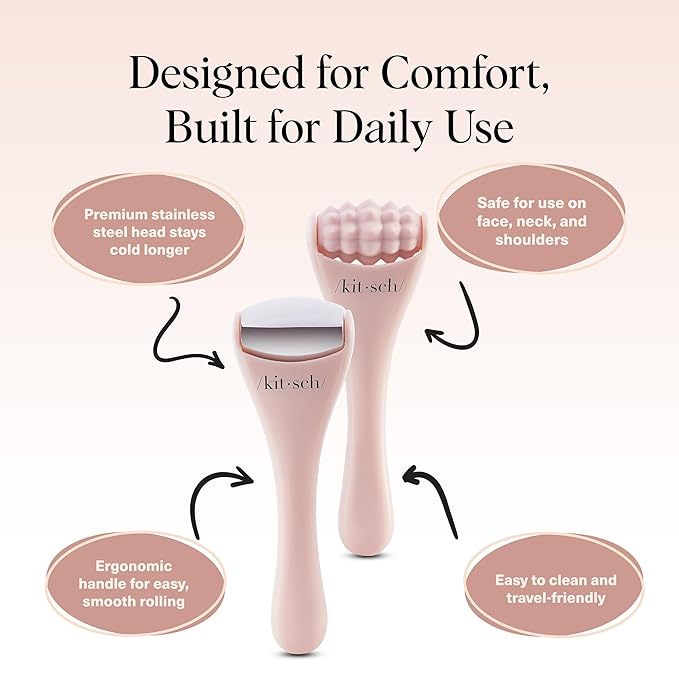Kitsch Mini Ice Roller for Face Tool Set – Cooling Face Rollers - Blush