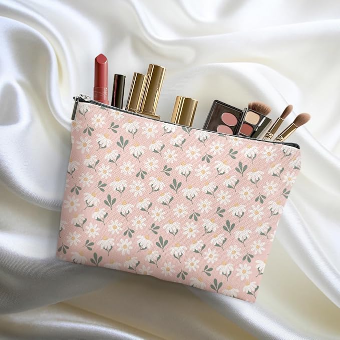 Vintage Daisy Flowers Makeup Bag Friend Friendship Gifts for Women Girls
