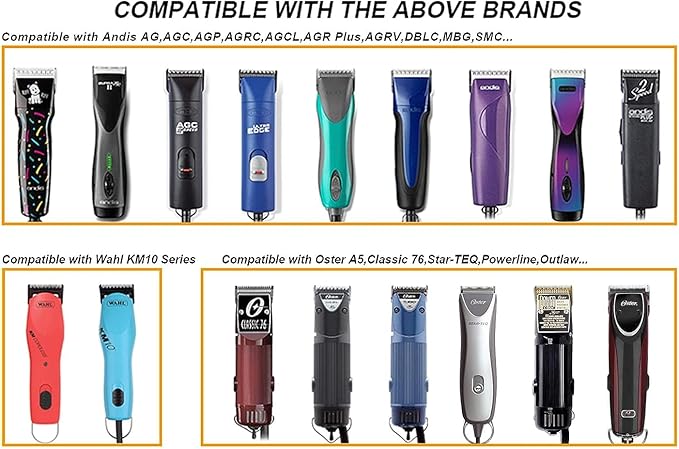 Professional Detachable Replacement Ceramic Blades set,compatible with oster Classic 76/Star-Teq/Power-Teq andi A*dis AGC,BDC,BGC,MBG Series Clippers (size 0A)