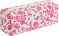 HHQQWZ Cute Floral Cotton Makeup Brush Cosmetic Bag for Women, Travel Quilted Zipper Make Up Bag, Flowers Toiletry Organizer Case Kawaii Makeup Cosmetic Travel Cloth Pouch (Big Red Floral)