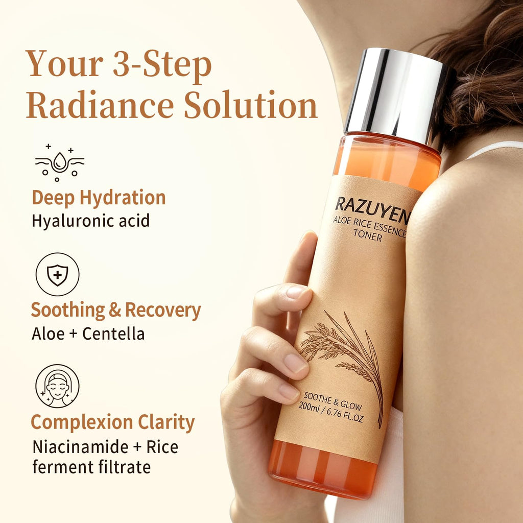 RAZUYEN Rice Toner, Milky Toner for Soothing and Glowing Skin