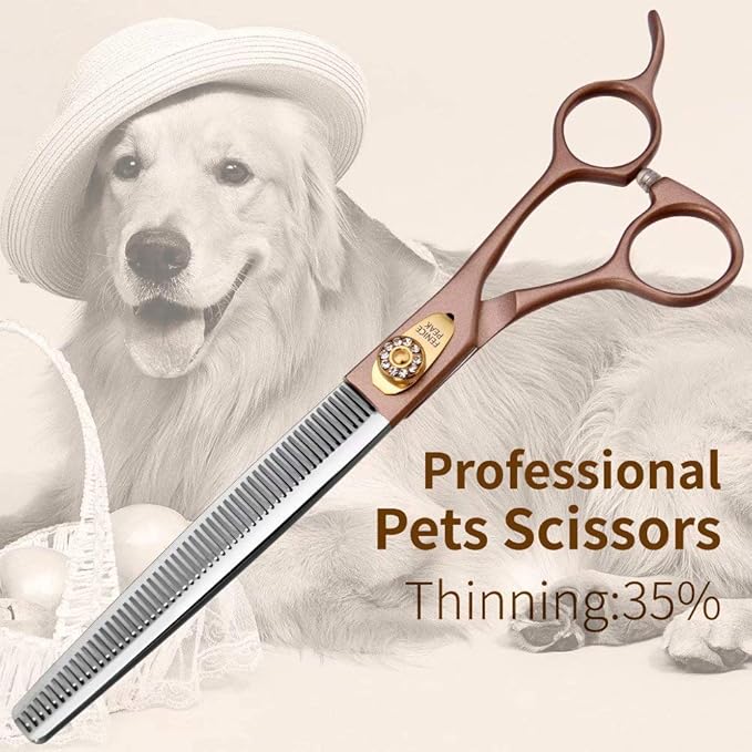 Fenice Peak Professional Thinning Scissors for Dog Cat 7.5'' Pet Grooming Scissors 440C Stainless Steel Thinning Shears for Dogs 50/56 Teeth