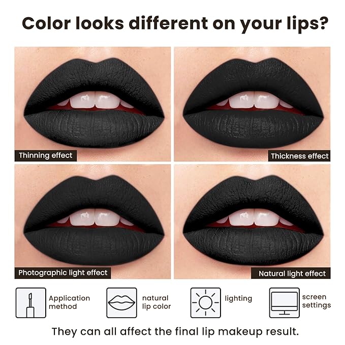 ilembane Jet Black Matte Liquid Lipstick Long Lasting - Mystical Moment