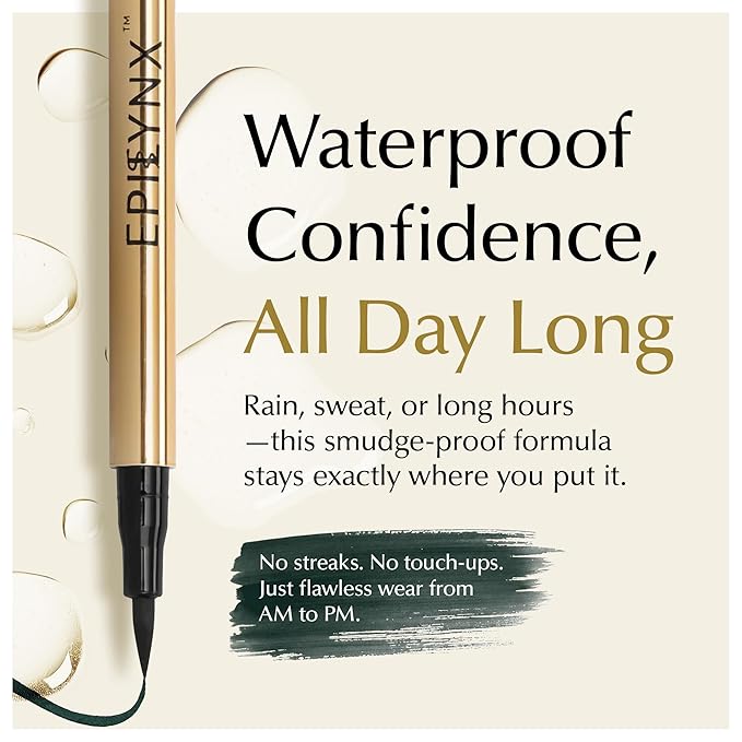 EPILYNX Liquid Eyeliner, Waterproof Hypoallergenic Vegan, Green, 2mL