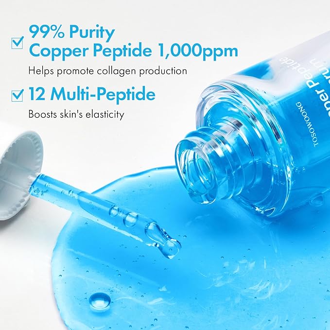 TOSOWOONG Copper Peptide Face Serum, Anti-Aging for Fine Lines, Hydrating