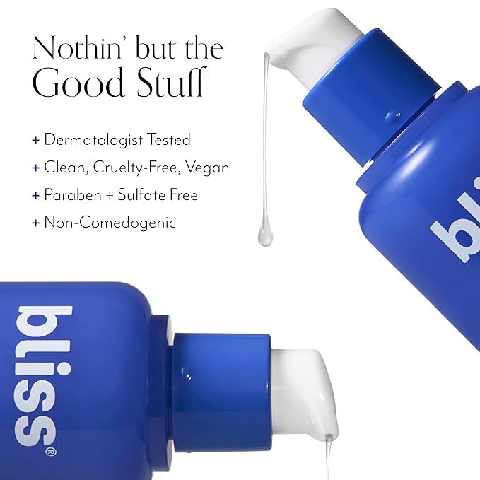 Bliss Renew & Smooth Night Serum – Glycolic Acid + Polyhydroxy Acid Exfoliating Serum – Resurfaces Skin, Smooths Texture & Brightens Tone Overnight – 1 Fl Oz
