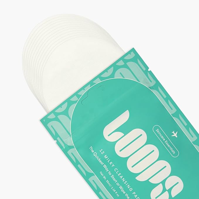 LOOPS Milky Cleanser - Korean Skincare Facial Cleansing Pads for Travel 12
