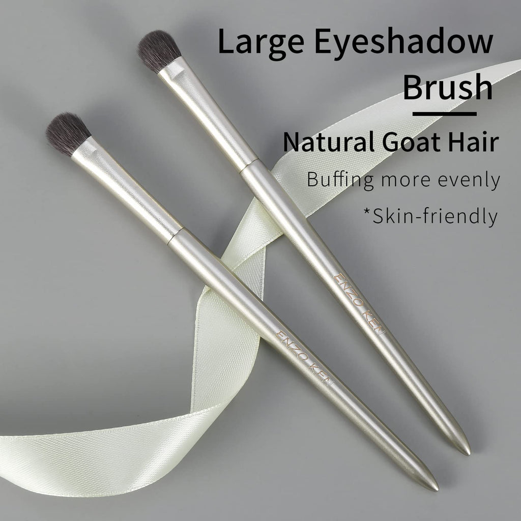 ENZO KEN Natural Goat Hair Eye Shadow Brush, Large Smudge Eyeshadow Brush, Shader Eye Shadow Brushes, Eye Shader Brush, Single Eyeshadow Brushes, Eyeshadow Blending Brush, Single Makeup Brushes. E203L