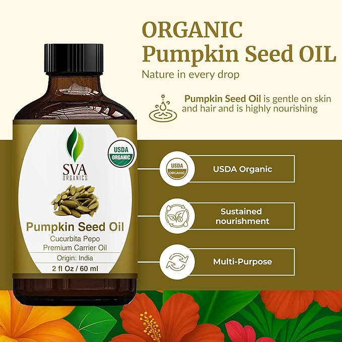 SVA Organic Pumpkin Seed Carrier Oil with Dropper, 2 Fl Oz (60 ml)
