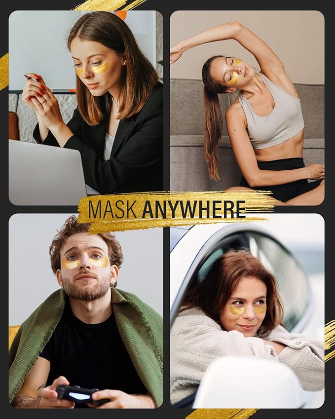 Maskiss 24K Gold Under Eye Patches (15 Pairs), Eye Mask, Collagen Skin Care Products, Eye Patches for Puffy Eyes, Eye Masks for Dark Circles and Puffiness