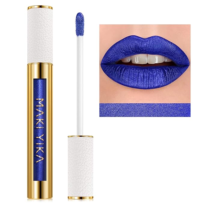 MAKI YIKA Blue Lipstick for Women Glitter Lipsticks Long Lasting Lipstick
