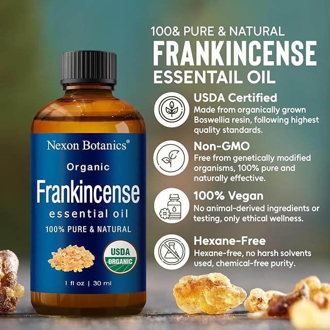 Organic Frankincense Essential Oil 30 ml - 100% Pure, Natural & Hexane Free