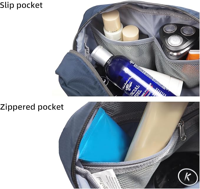 kalgoTeal Travel Toiletry Bag 8L, Large Packing Cube with Waterproof TPU Wet/Dry Compartment