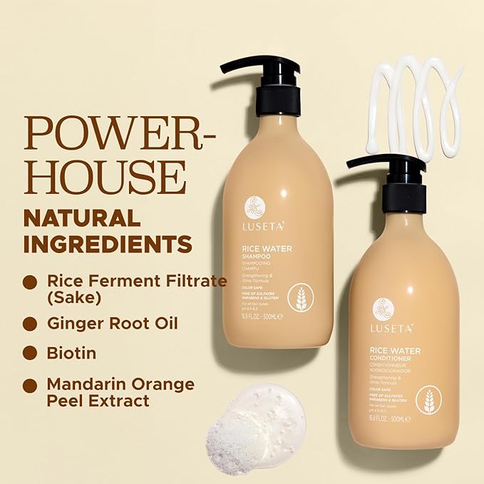 Luseta Rice Water Shampoo and conditioner Set Strengthening 33.8oz*2