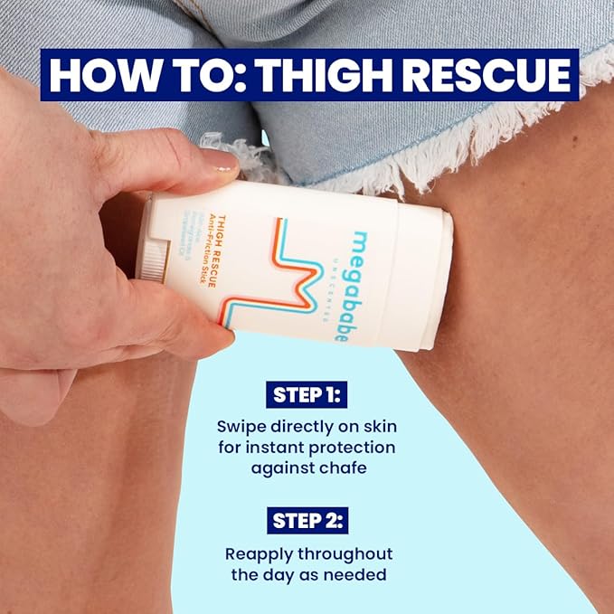Megababe Unscented Thigh Rescue Stick, Stops Chafe & Irritation, 2.12 oz