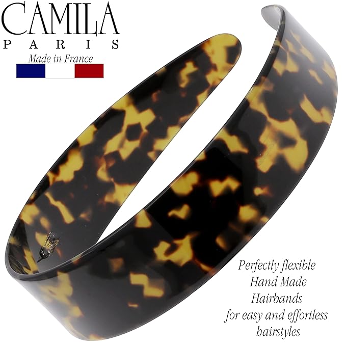 Camila Paris CP3460 French Headband for Women, Handmade Tokyo, Strong Hold Grip Women's Hair Band, Ligth and Very Flexible, No Slip Styling Girls Hair Accessories, Made in France