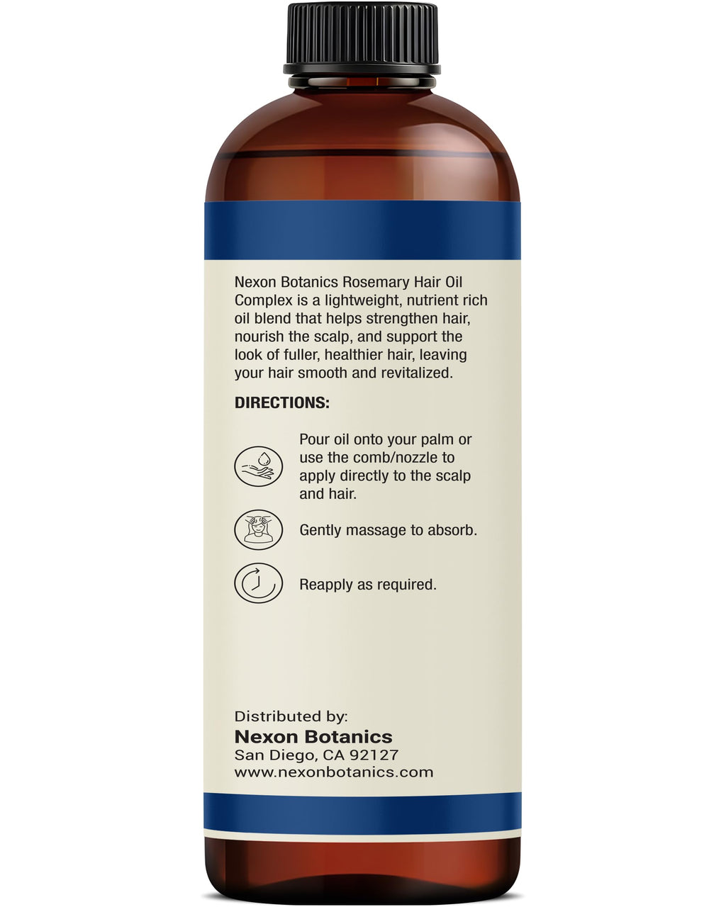 Batana Rosemary Oil for Hair Growth 6 fl oz - Lightweight Scalp Oil for Dry, Damaged Hair & Frizz Control - Aceite de Romero Para el Cabello - Nexon Botanics
