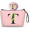Women Birthday Unique Bride to be Bridal Shower Initial Gifts for Mom Sister Friend Her Teacher Aunt Makeup Cosmetic Bag with Mirror Mothers Day Christmas Graduation T