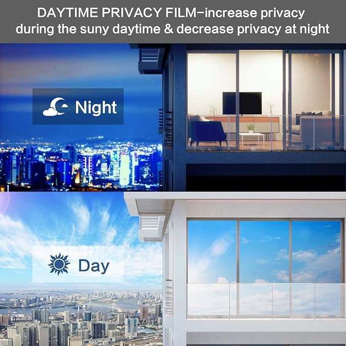 Volcanics One Way Window Privacy Film Daytime Privacy 17.5" x 78.7", Silver