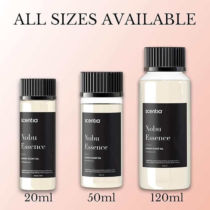 Scentia Nobu Essence Aromatherapy Oil for Diffuser – Hotel Scent Inspired by Nobu Hotel – 20 mL – Jasmine, Lily & Sandalwood Natural Fragrance Oil for Waterless & Cold Air Diffusers, Made in USA