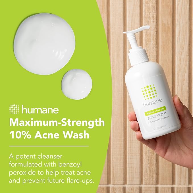 humane Benzoyl Peroxide Acne Body Wash - Non-Foaming - 10% Maximum-Strength